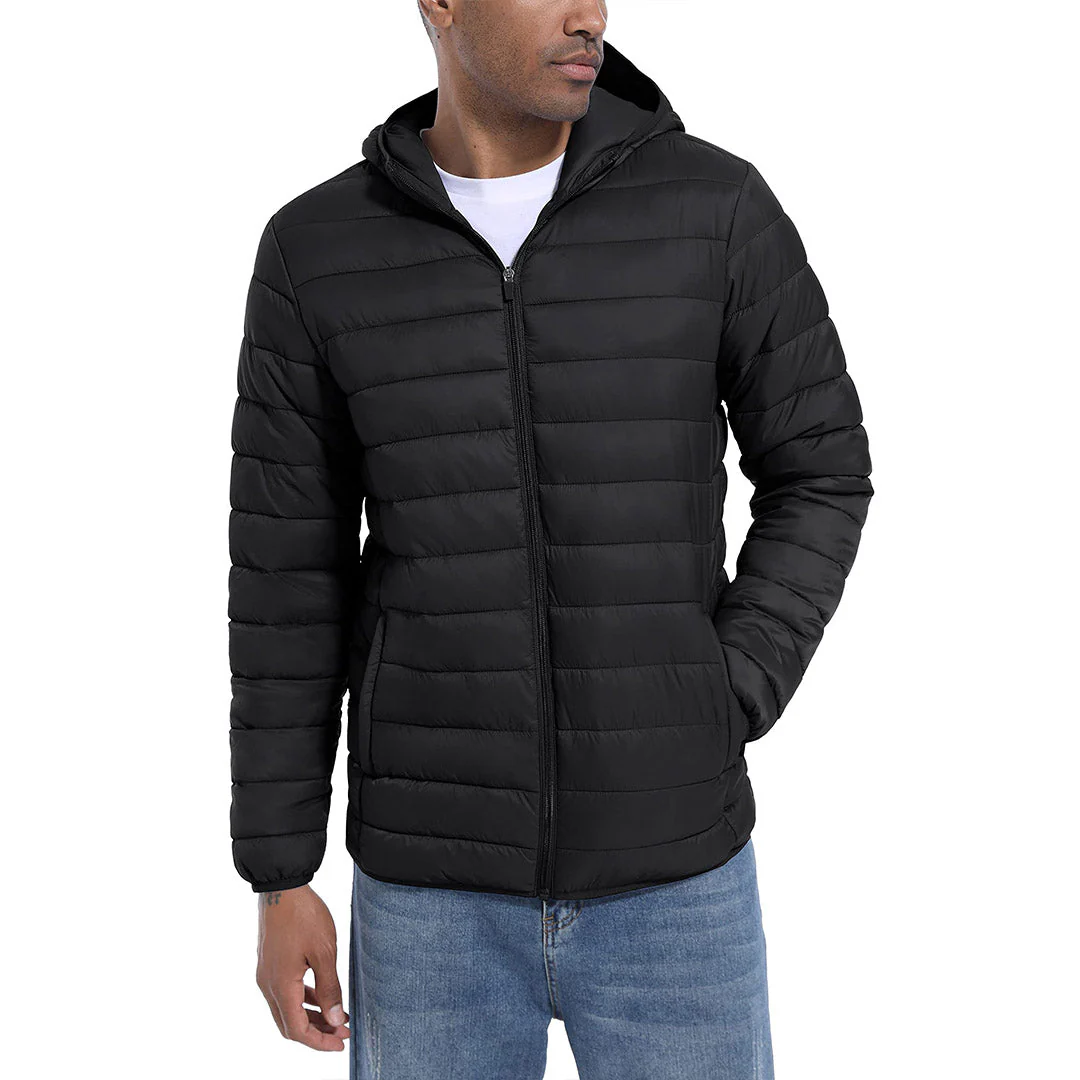 Men's Hooded Puffer Water-Repellent Down Alternative Jacket