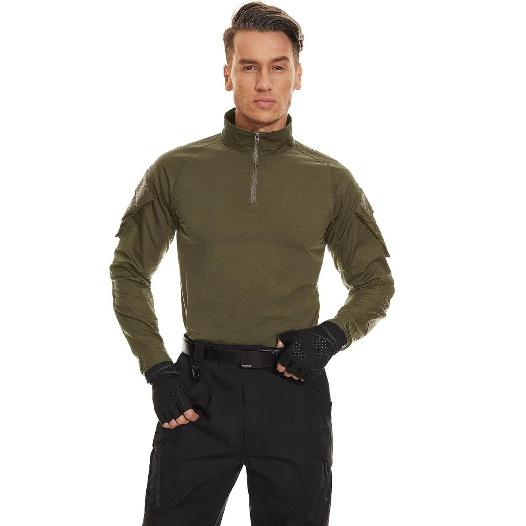 Men's Tactical 1/4 Half Zip Sweatshirt Assault Design Combat Shirt