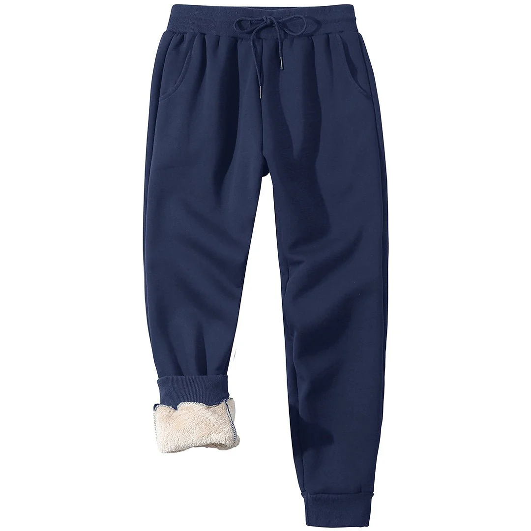 Men's Winter Long Fleece Lined Jogging With Pockets Sweatpants