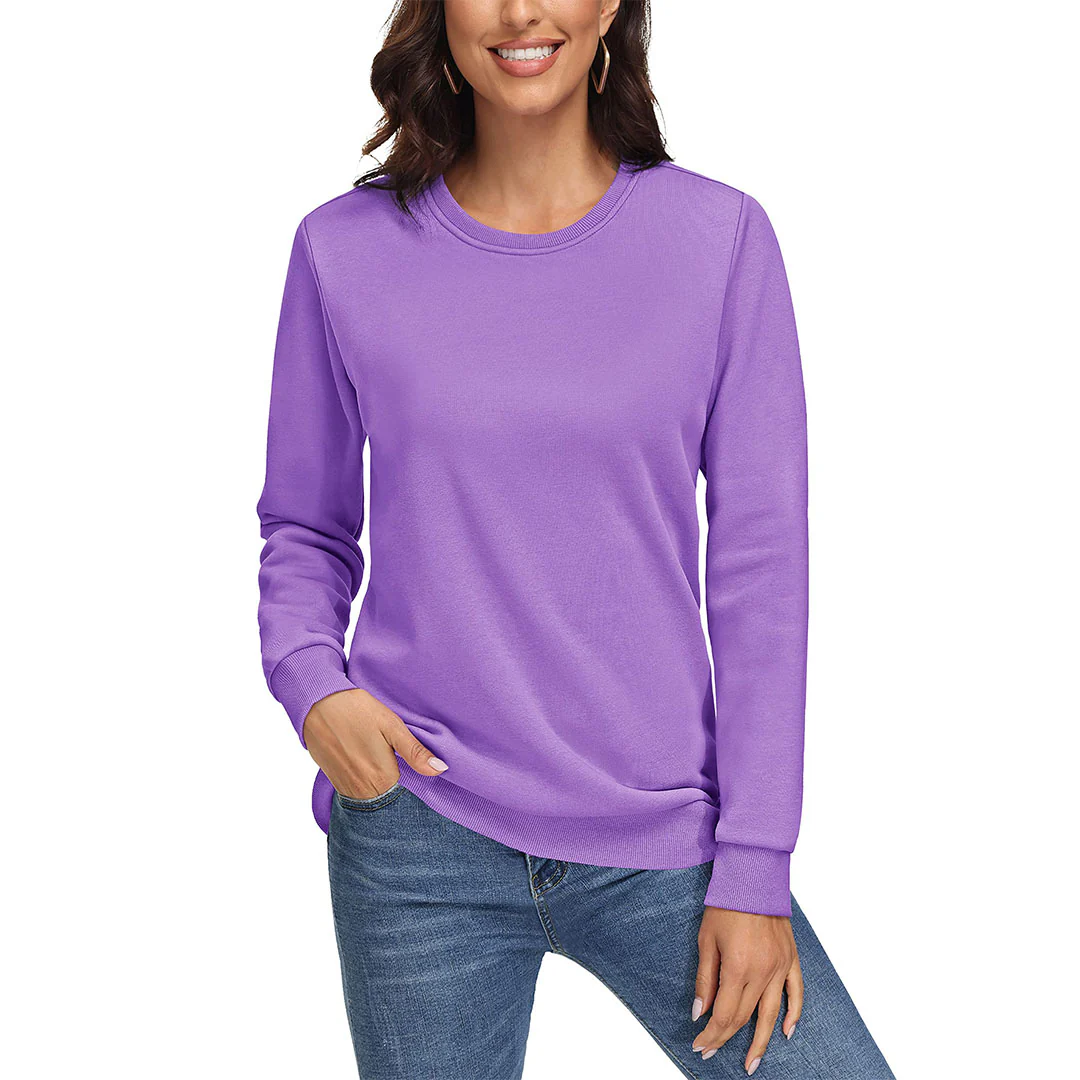Women's Fleece-Lined Crewneck Casual Sweatshirts
