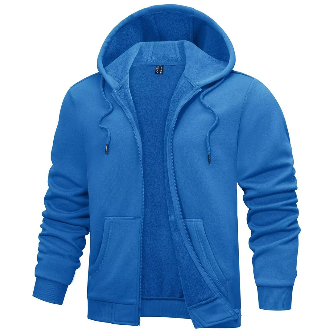 Men's Full Zip-Up Casual Active Hoodie