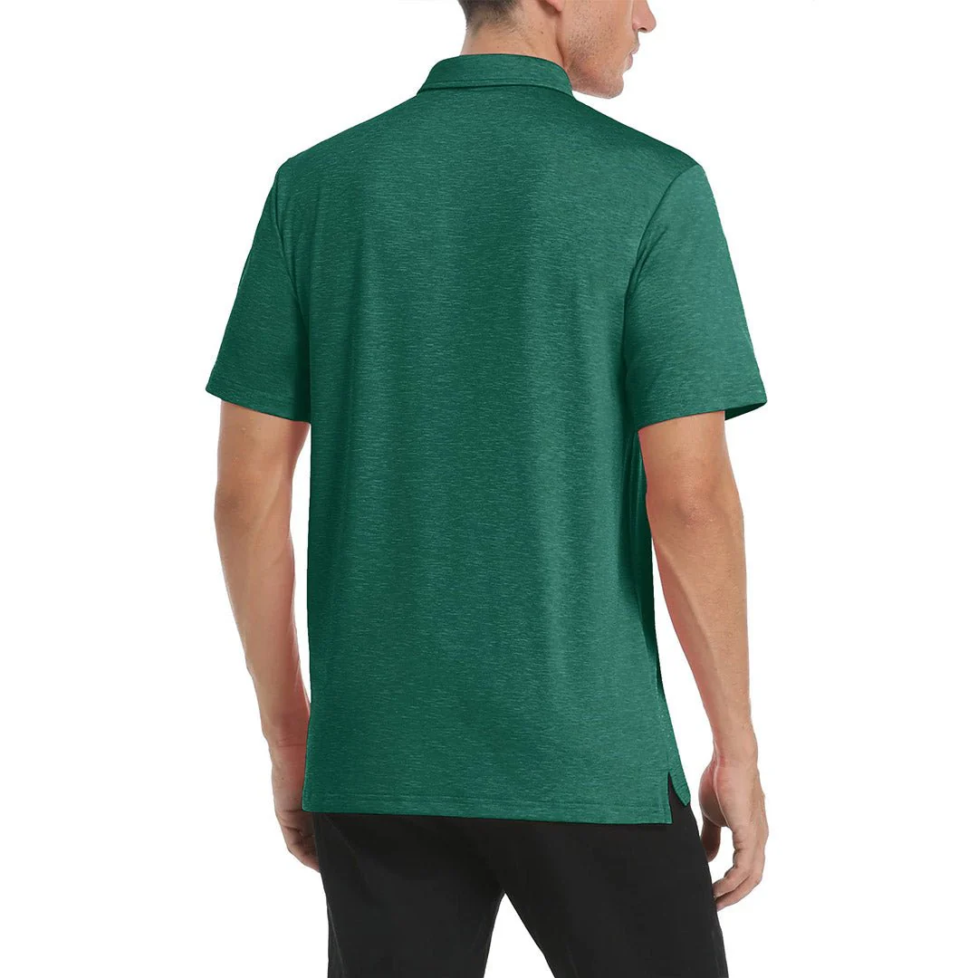 Men's Polo Quick Dry 3 Buttons T-Shirt with Pockets