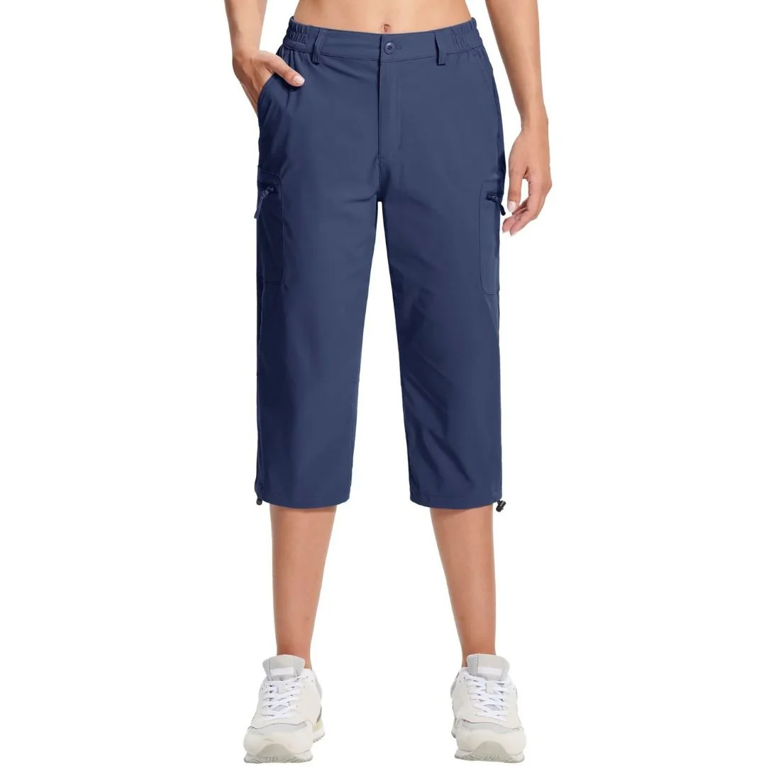 Women's Hiking Pants Cargo Capris Lightweight Stretch Water Resistant Joggers