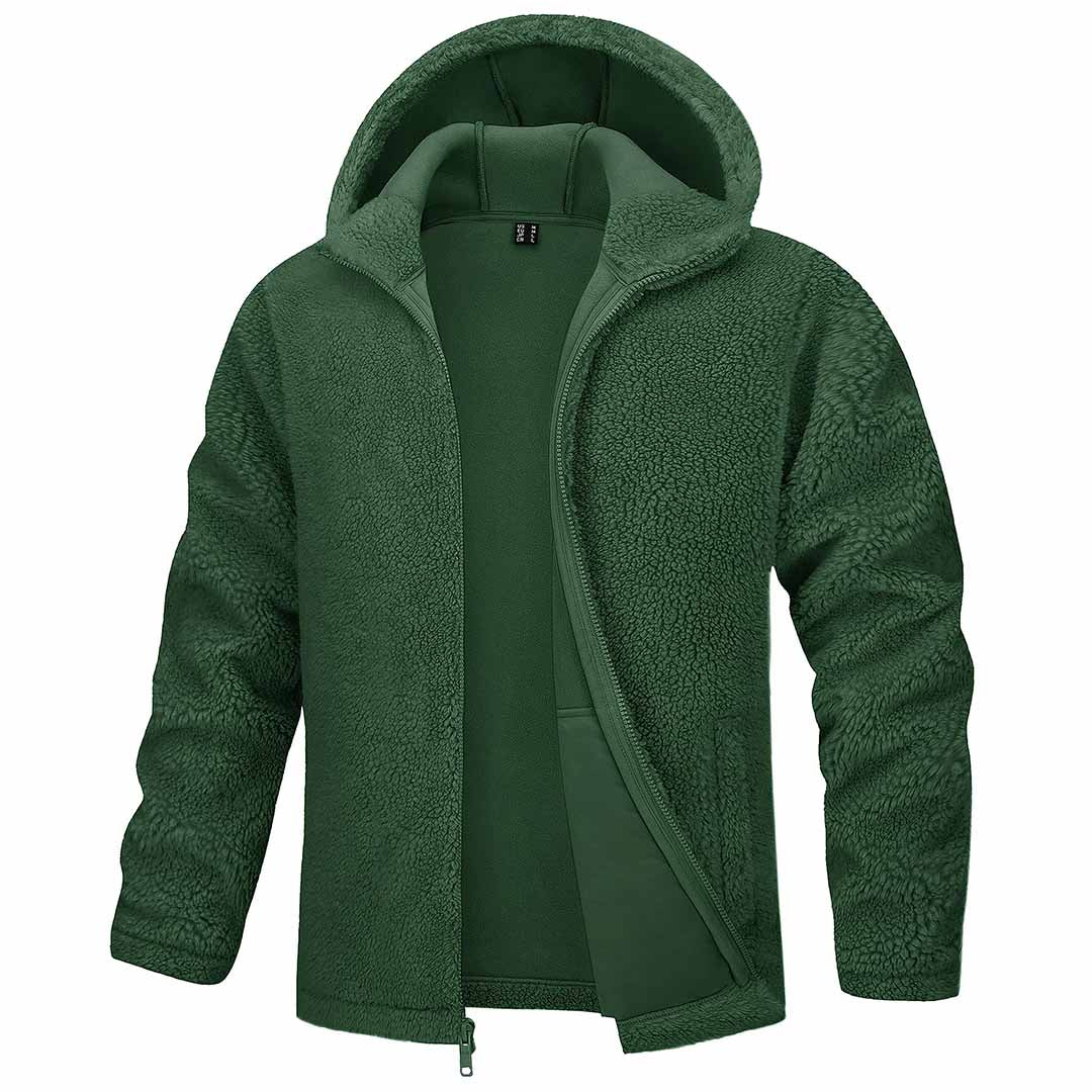 Men's Fleece Hoodies Sherpa Jackets Winter Thermal Coats