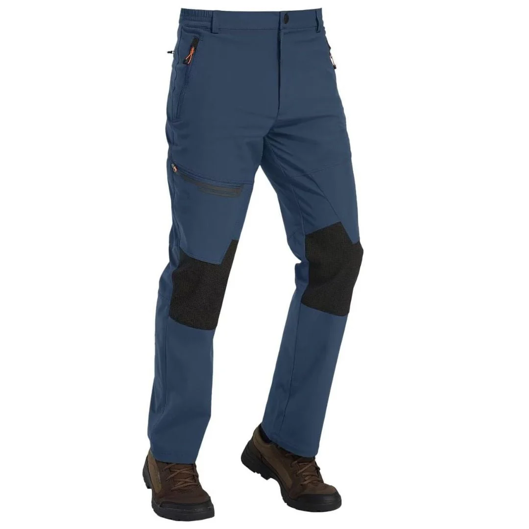 Men's Hiking Fleece Lined Reinforced Knees Softshell Pants
