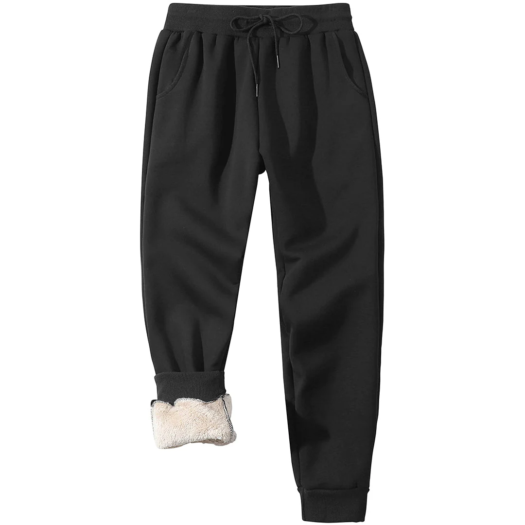 Men's Winter Long Fleece Lined Jogging With Pockets Sweatpants