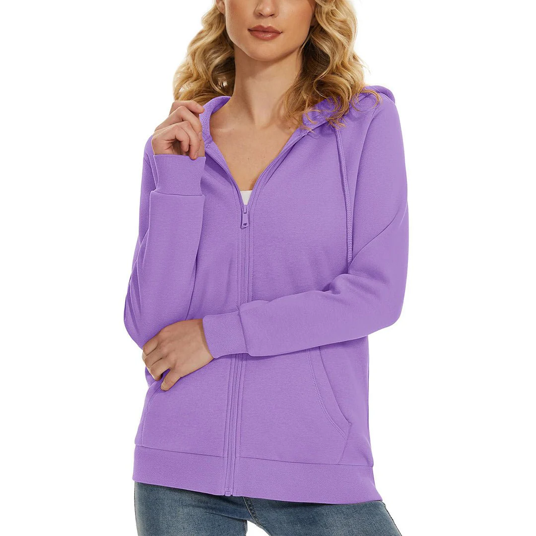 Women's Casual Lightweight  Fleece Hoodies Sportswear Jacket