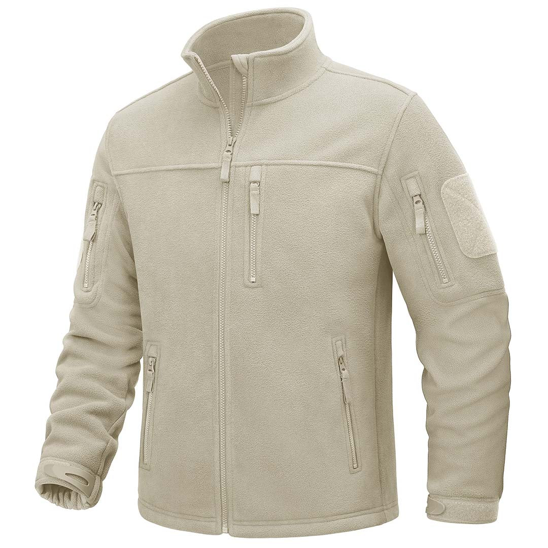 Men's Tactical Fleece Jackets Full Zip Coat with Multi Pockets