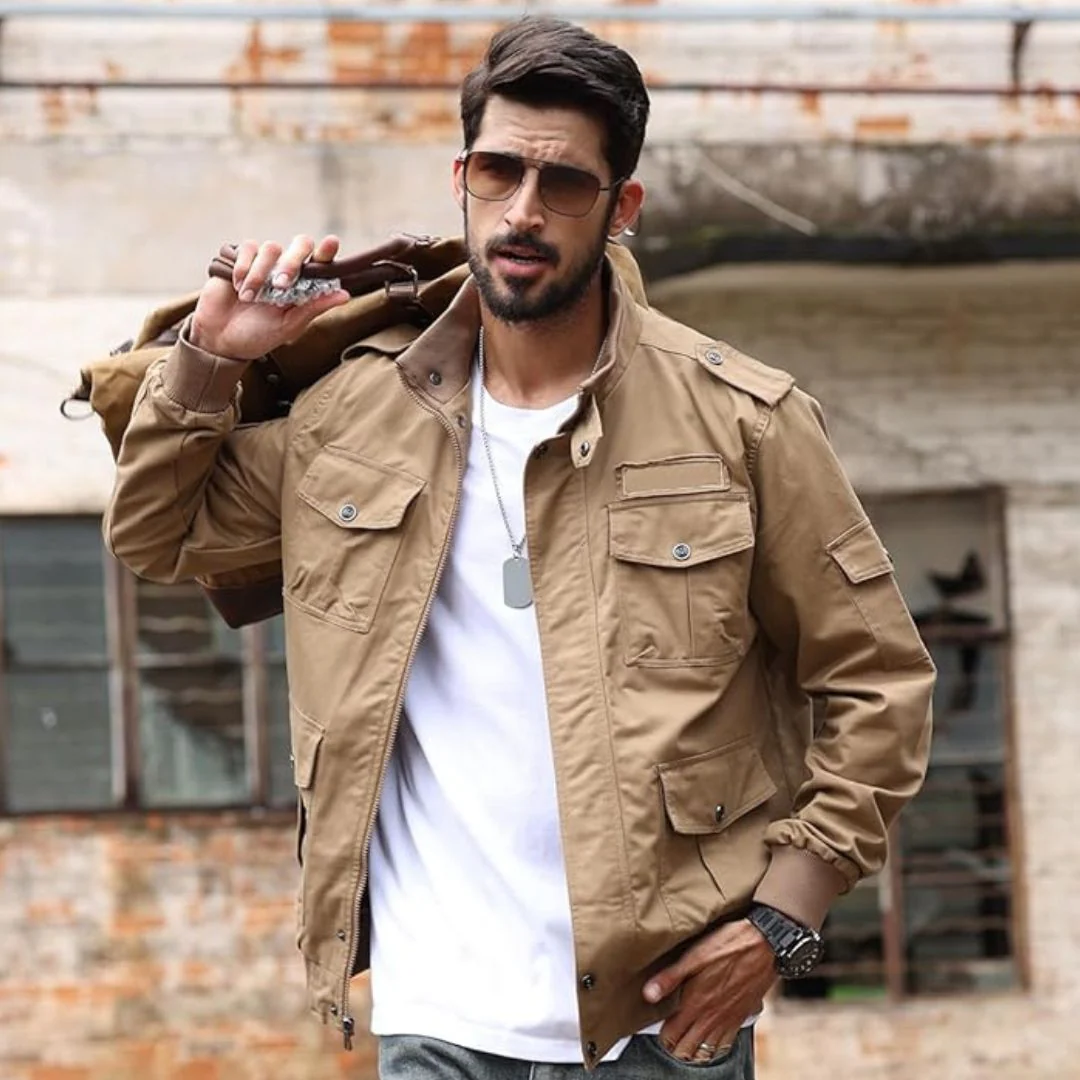 Men's Cargo Jackets Military Jackets with Multi Pockets