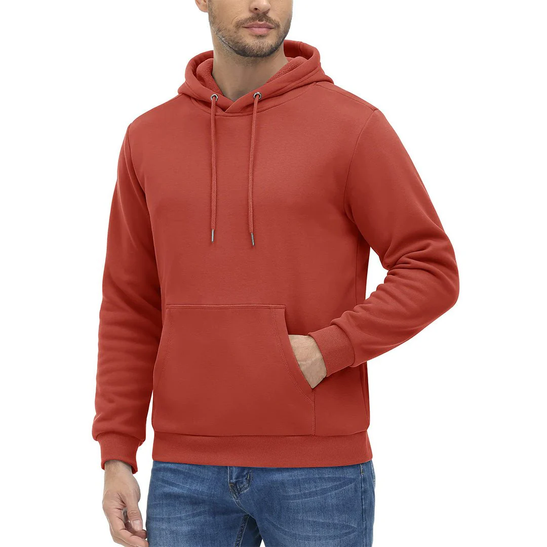 Men's Pullover Fleece Zip Up Hoodie Cotton Casual Lightweight Sweatshirt