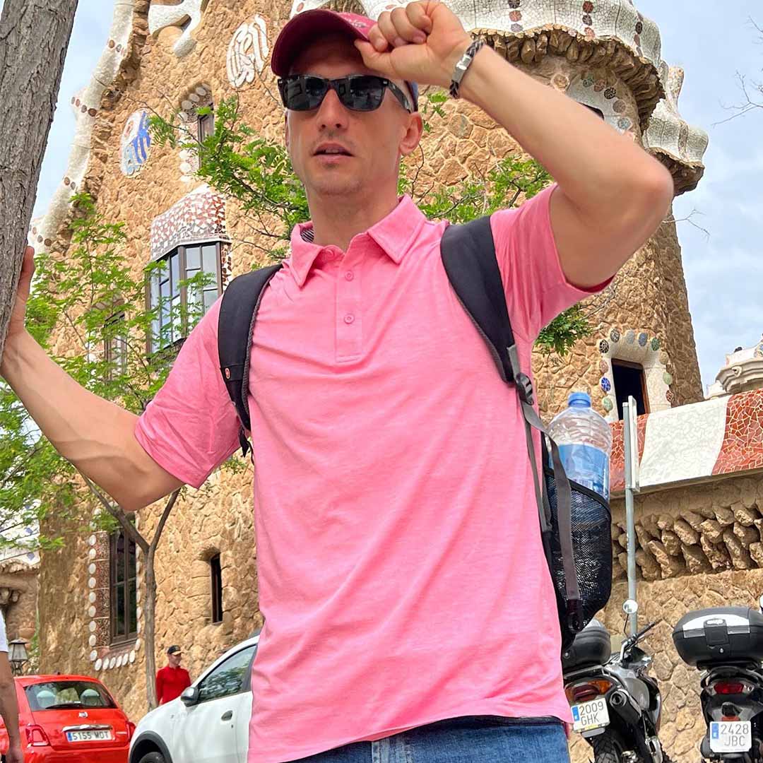 Men's Casual Polo Golf Shirts Quick Dry 3 Buttons