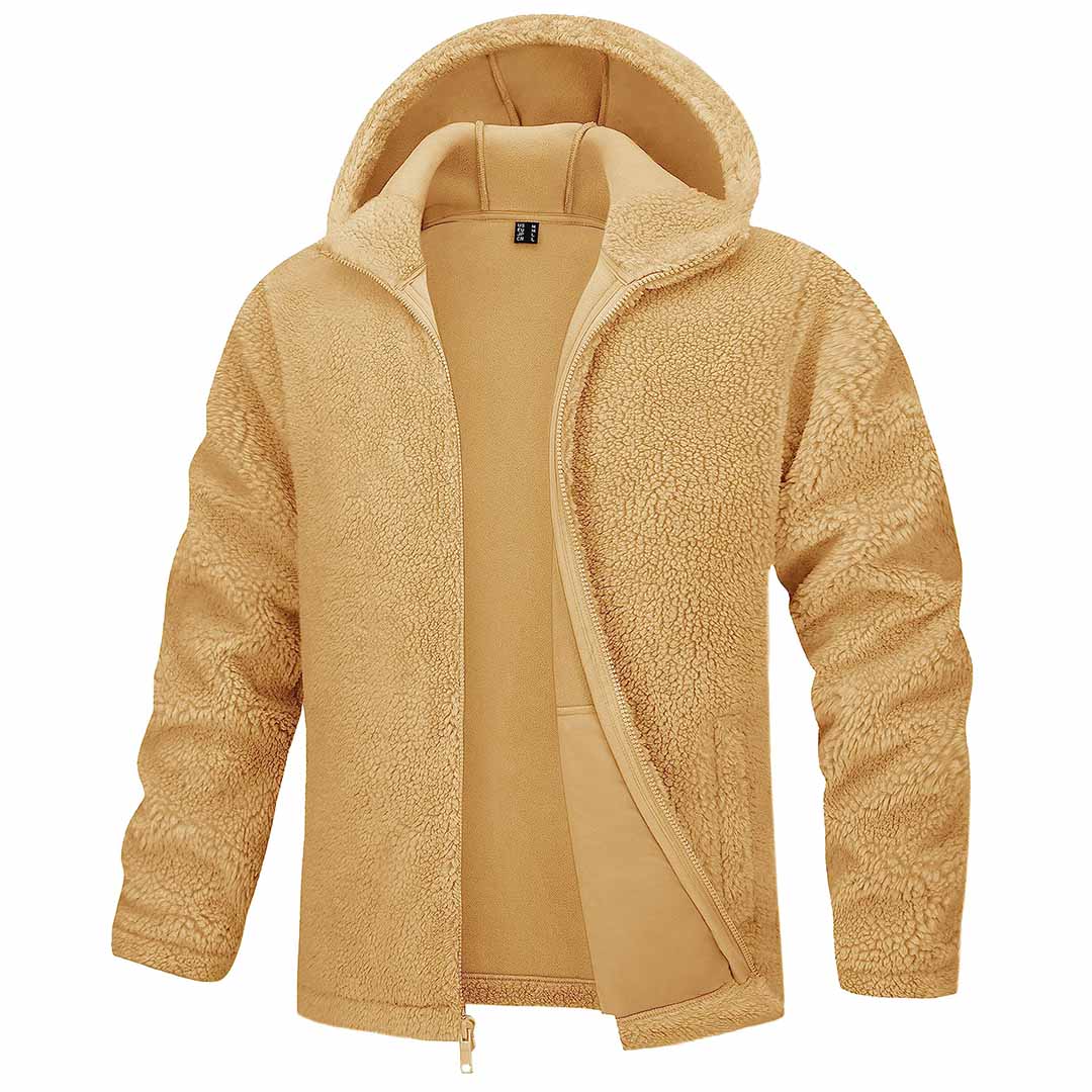 Men's Fleece Hoodies Sherpa Jackets Winter Thermal Coats