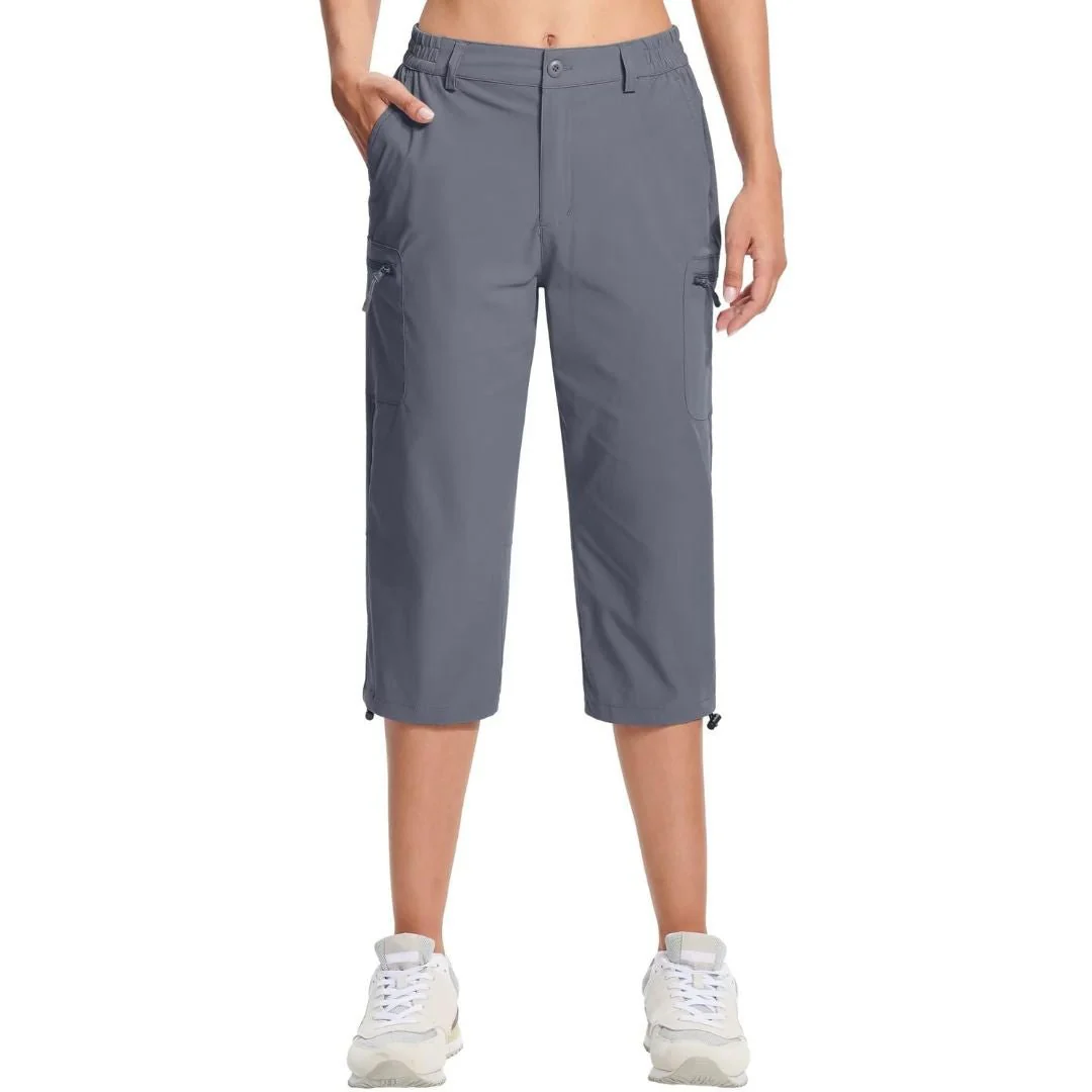 Women's Hiking Pants Cargo Capris Lightweight Stretch Water Resistant Joggers