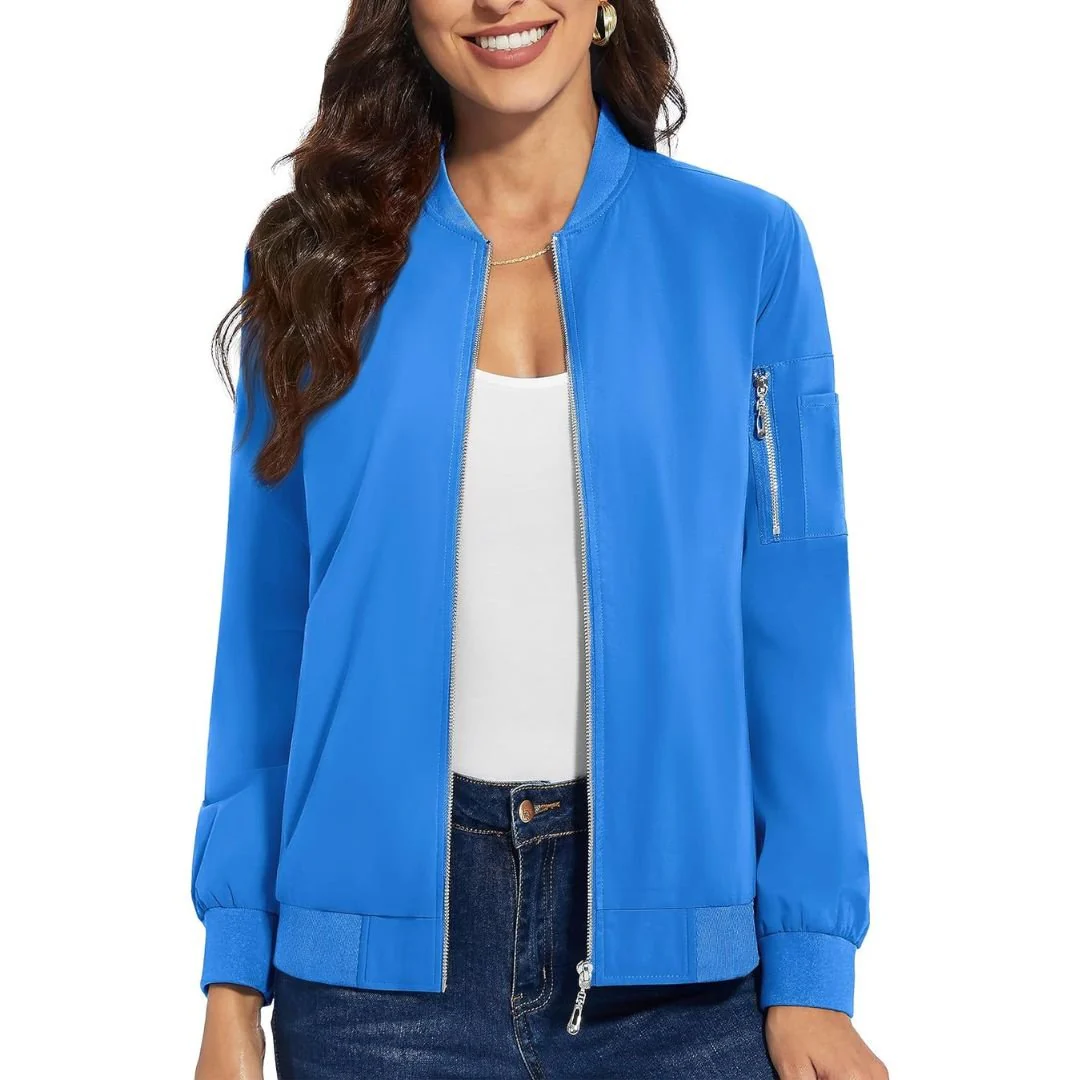 Women's Lightweight Casual Windbreaker Bomber Jackets