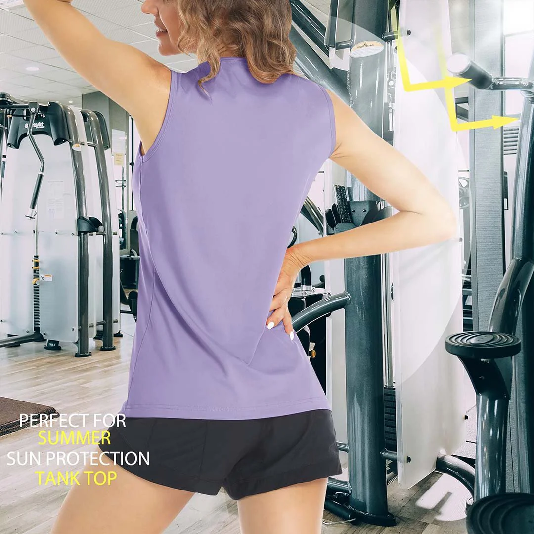 Women's Quick Dry Sun Protection UPF 80+ Running Yoga Tank Tops