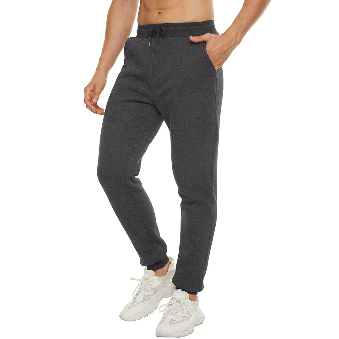 Men's Winter Long Fleece Lined Jogging With Pockets Sweatpants