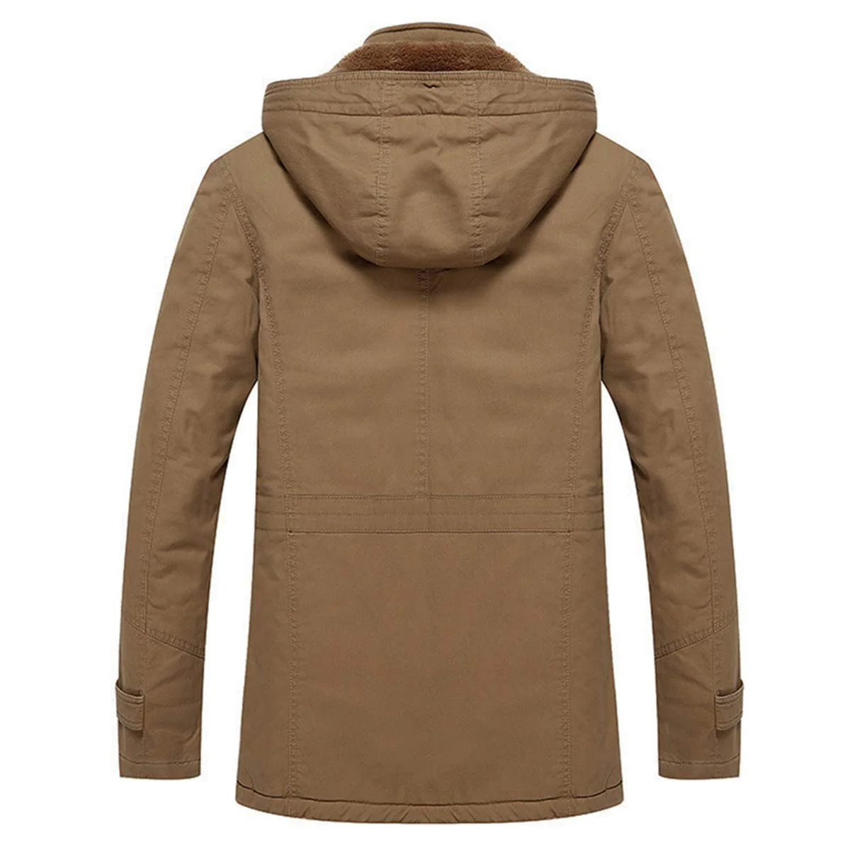 Men's Winter Cotton Fleece Lined Coats Warm Cargo Jackets with Hooded