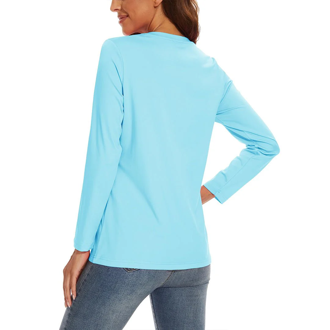 Women's UPF 80+ Quick Dry Crew Neck Long Sleeve T-Shirts