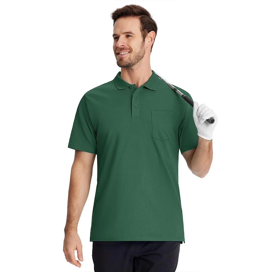 Men's Moisture Wicking Golf Polo Shirts with Pocket