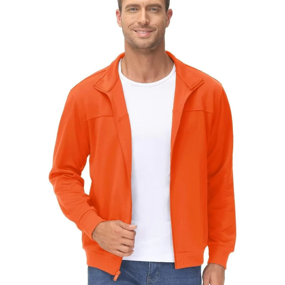 Men's Track Lightweight Full Zip Up Stand Collar Jacket