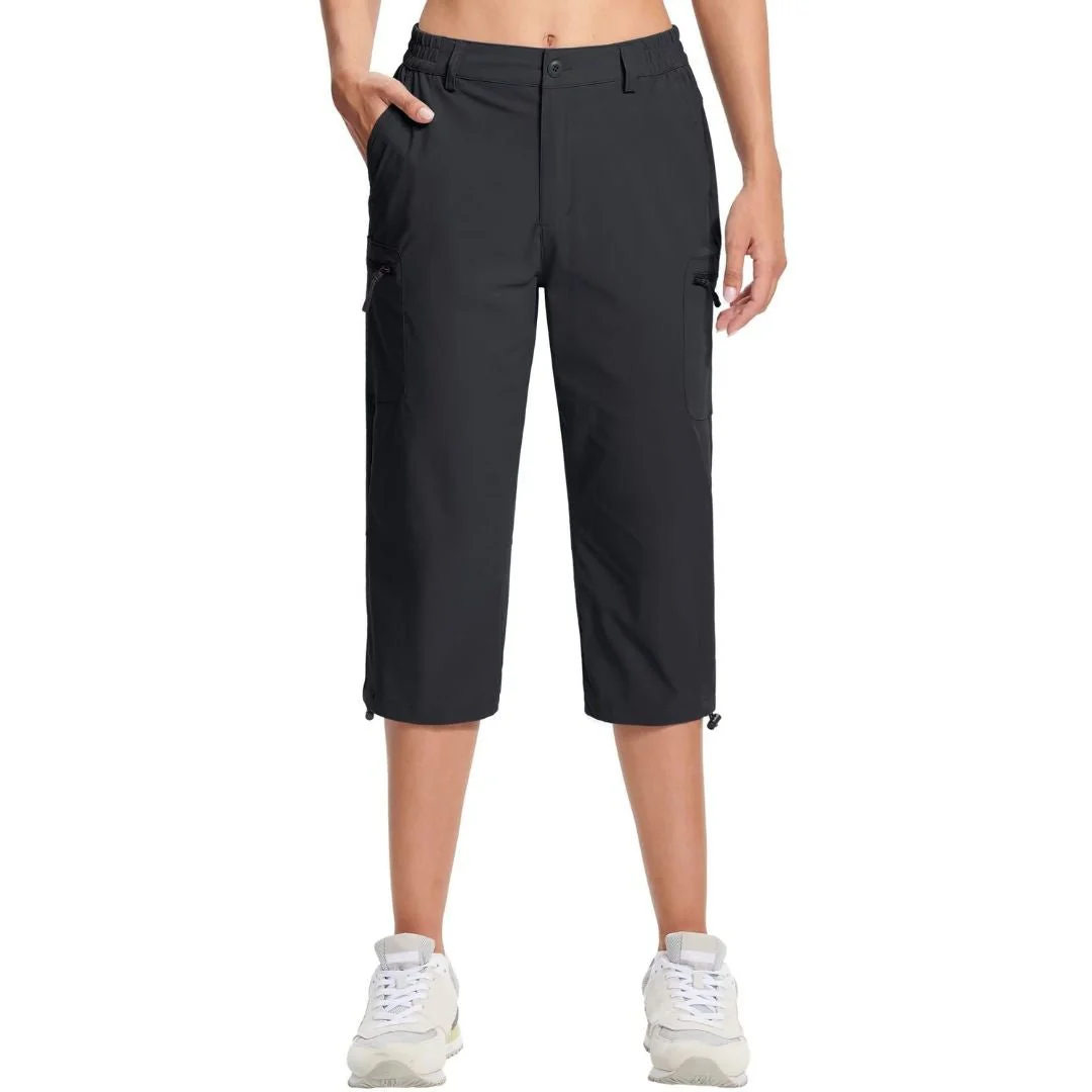 Women's Hiking Pants Cargo Capris Lightweight Stretch Water Resistant Joggers