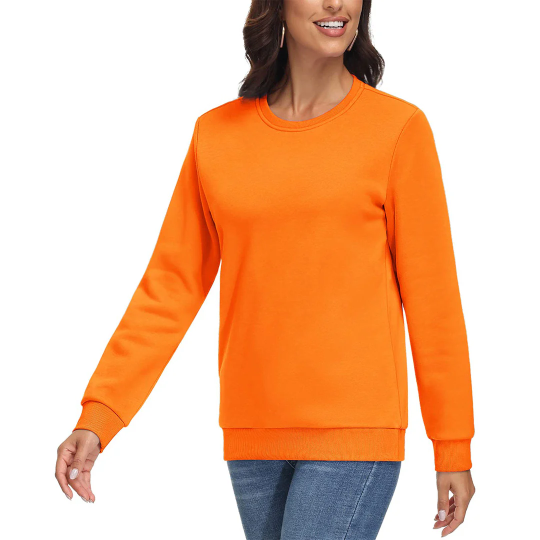 Women's Fleece-Lined Crewneck Casual Sweatshirts