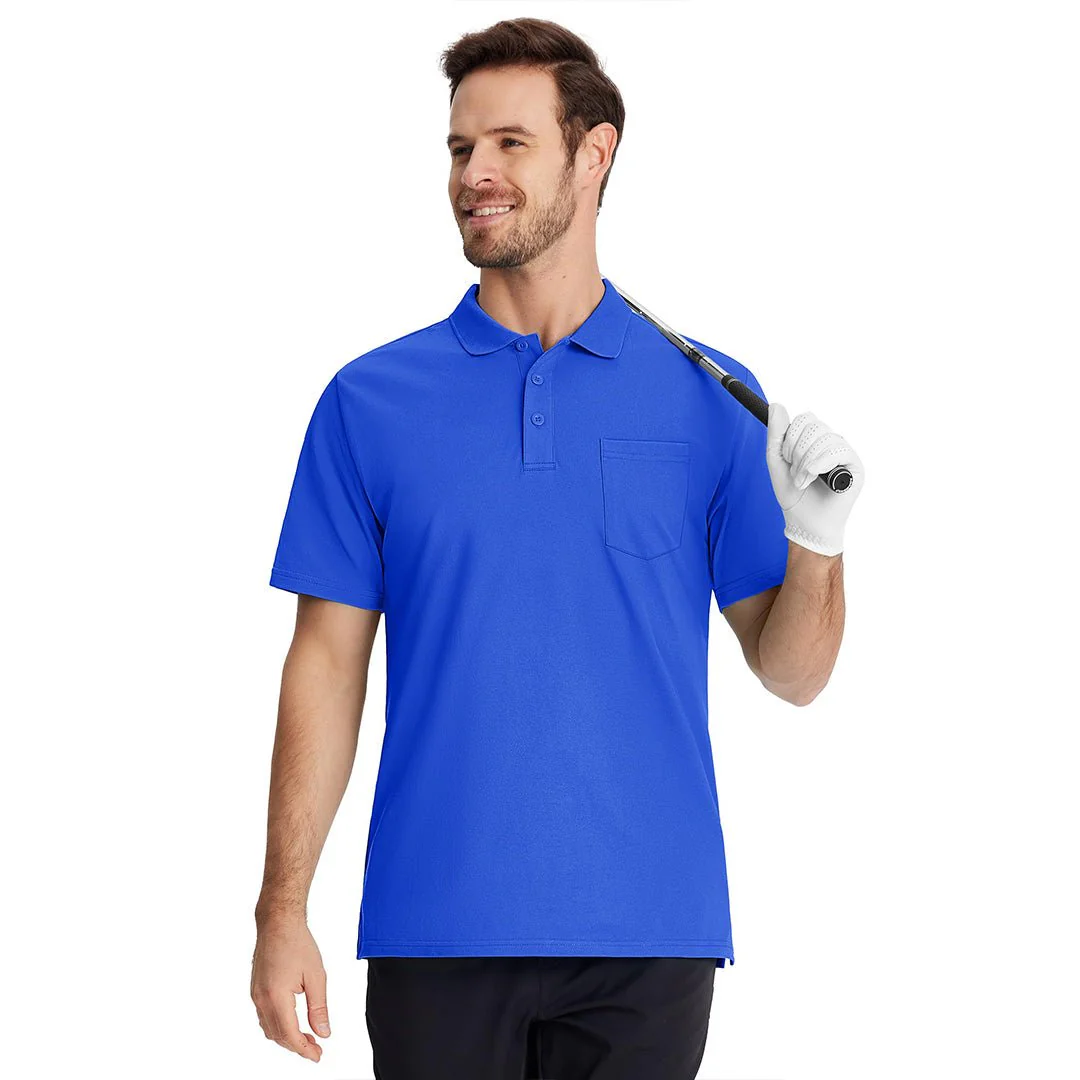 Men's Moisture Wicking Golf Polo Shirts with Pocket