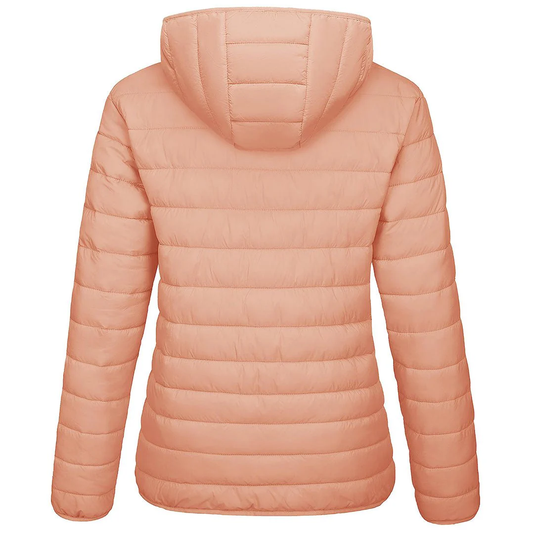 Women's Lightweight Puffer Full-zip Water-Resistant Winter Coat with Hood