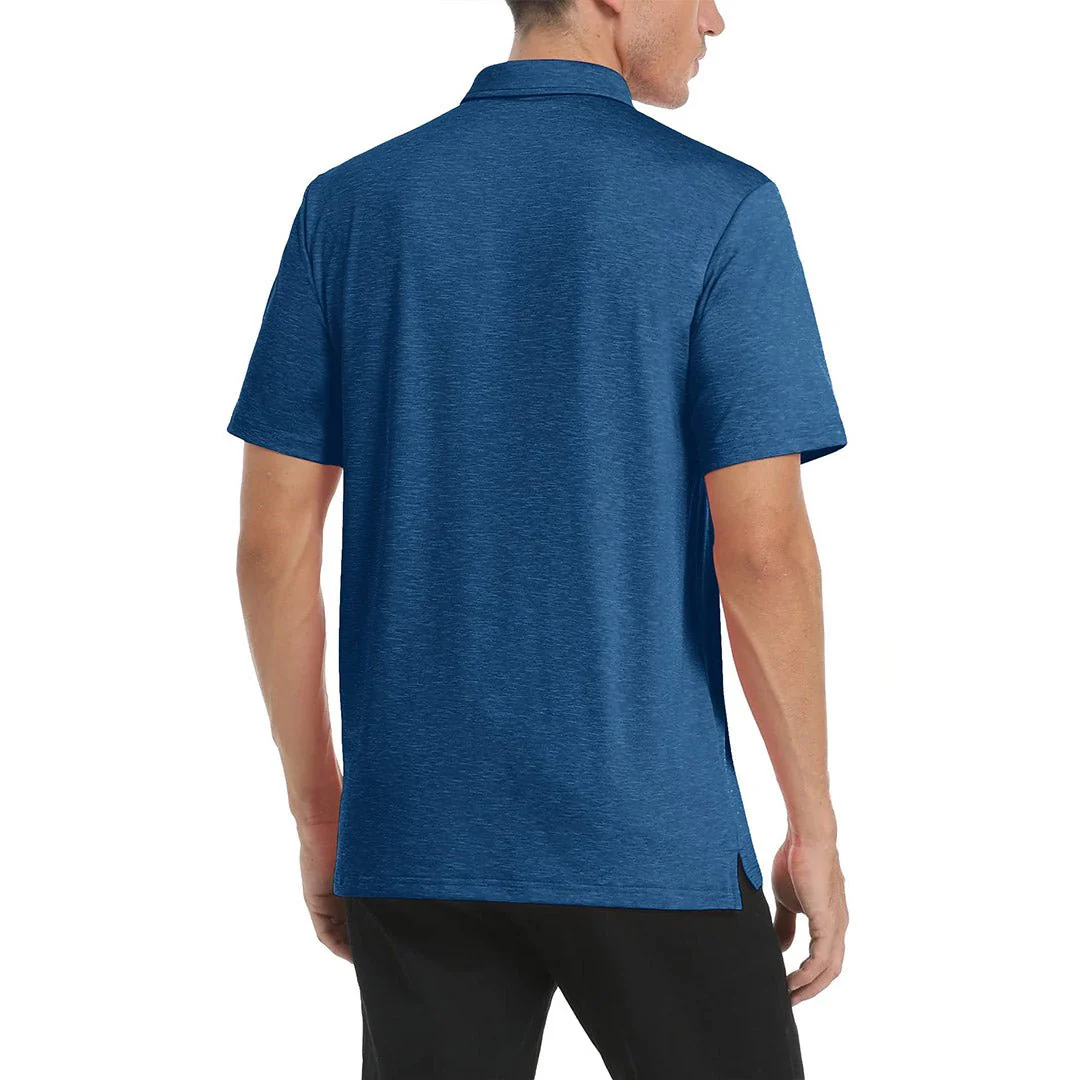 Men's Polo Quick Dry 3 Buttons T-Shirt with Pockets