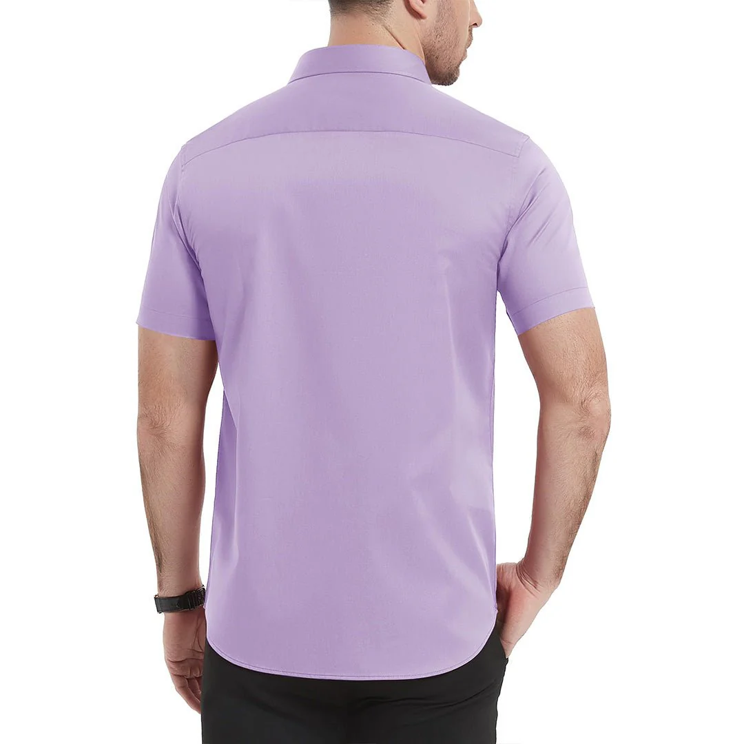 Men's Summer Casual Regular Fit Button Down Short Sleeve T-shirt