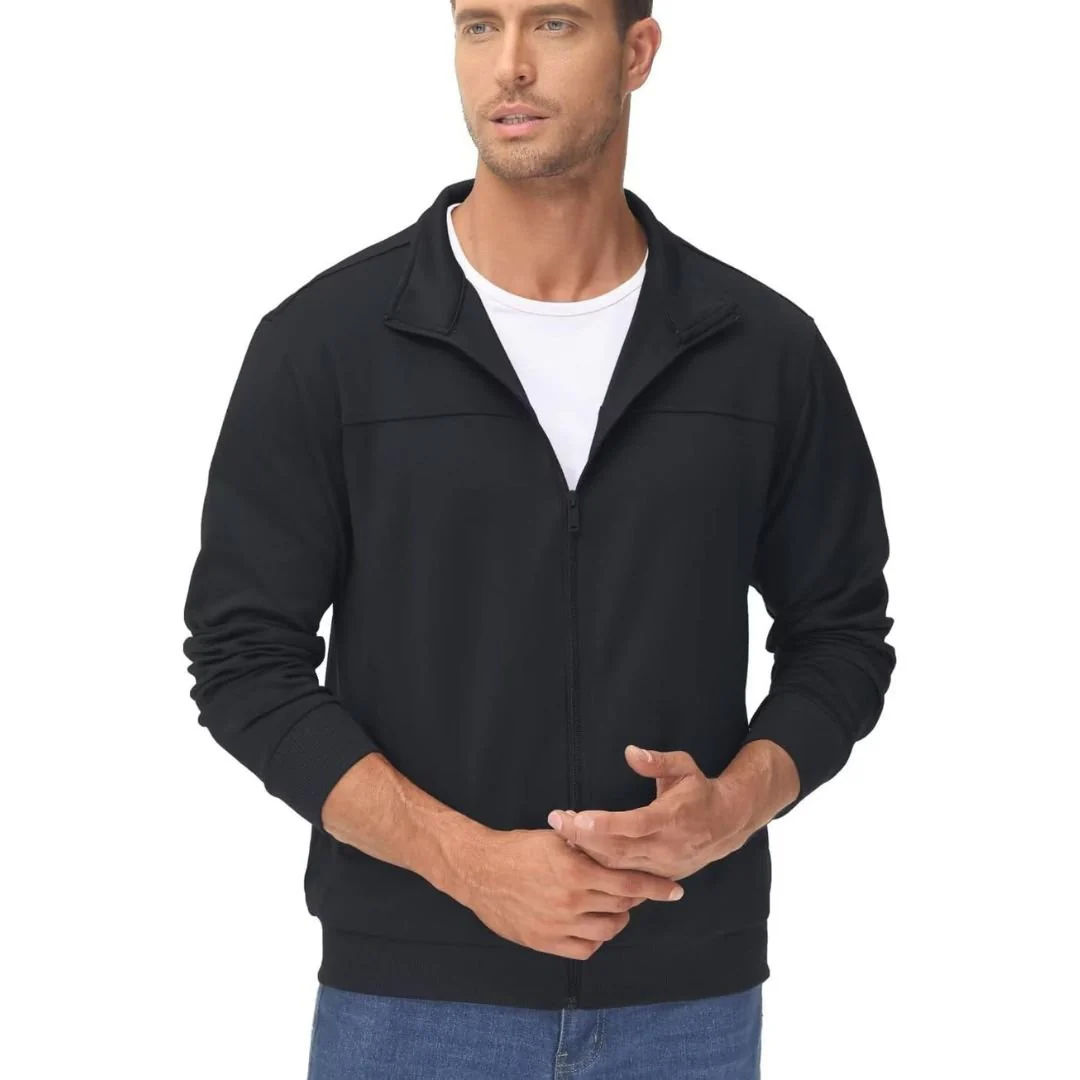 Men's Track Lightweight Full Zip Up Stand Collar Jacket