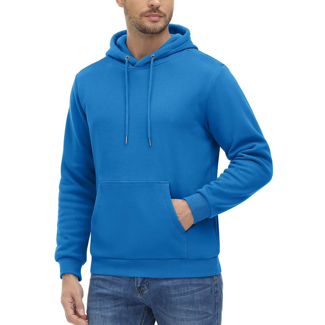 Men's Pullover Fleece Zip Up Hoodie Cotton Casual Lightweight Sweatshirt