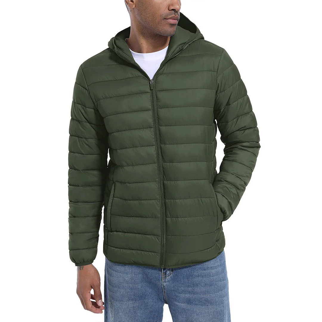 Men's Hooded Puffer Water-Repellent Down Alternative Jacket