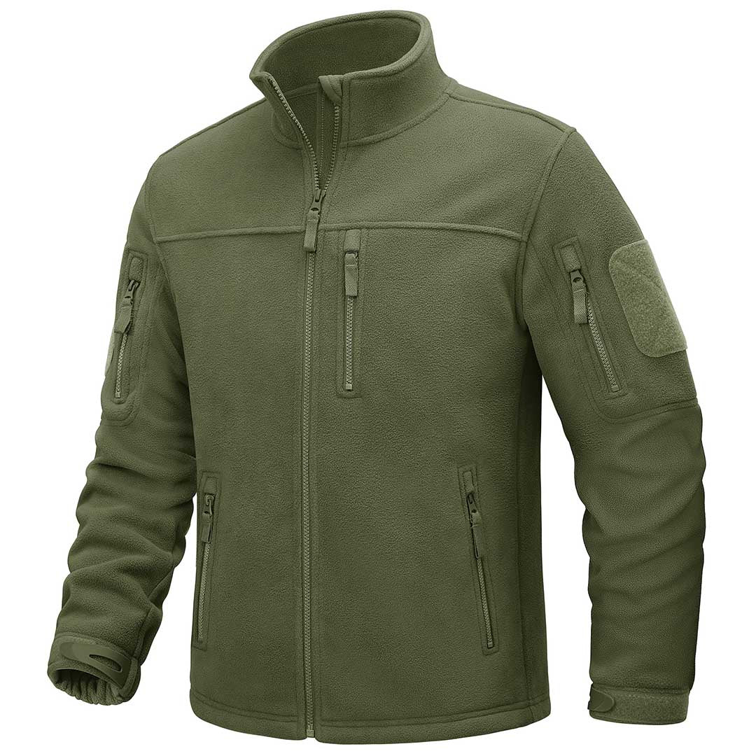 Men's Tactical Fleece Jackets Full Zip Coat with Multi Pockets