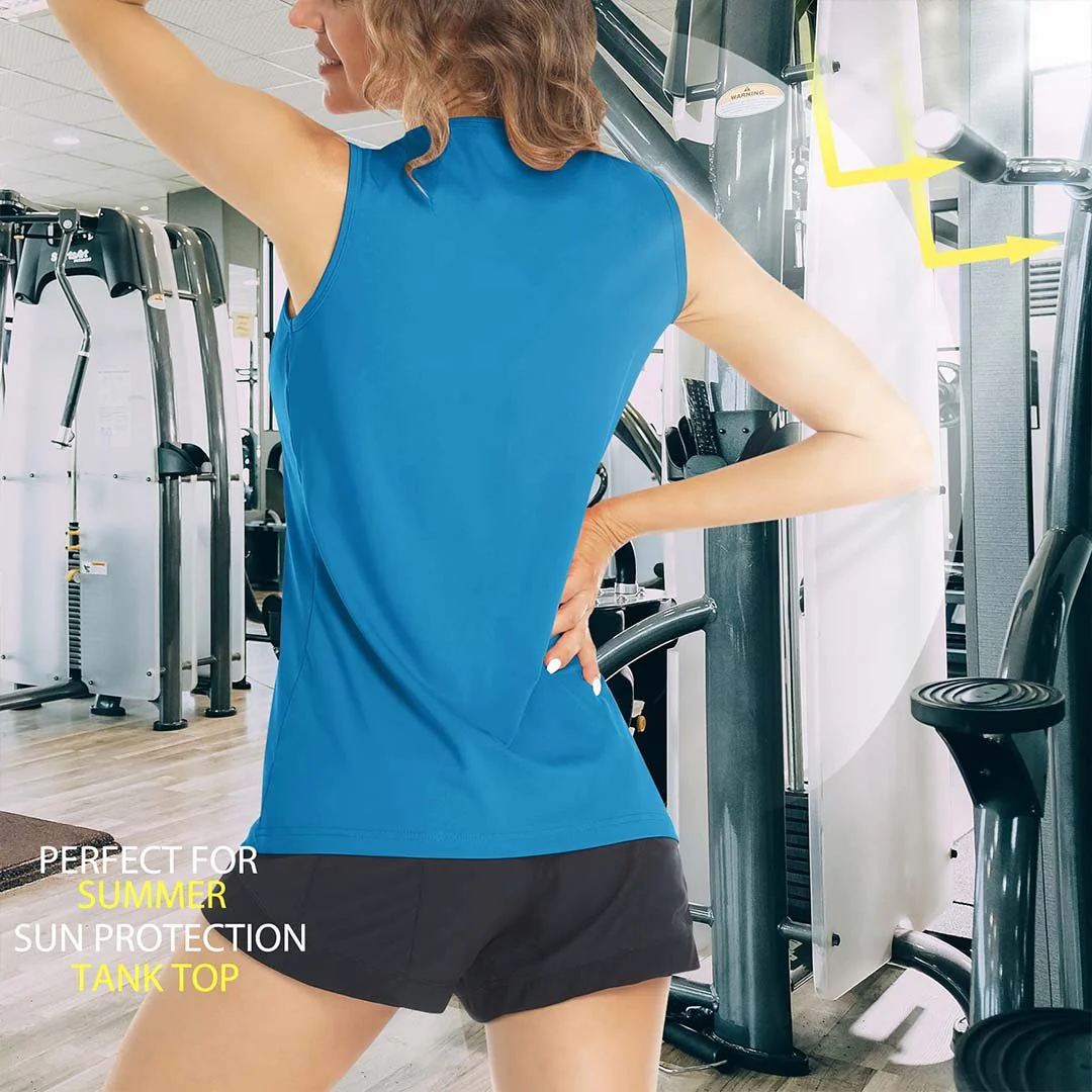 Women's Quick Dry Sun Protection UPF 80+ Running Yoga Tank Tops