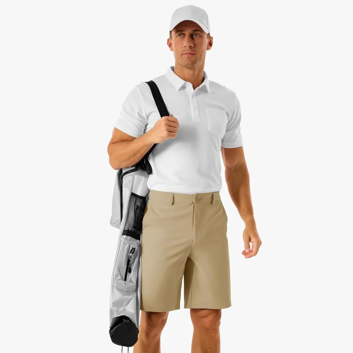 Men's Golf Quick Dry Casual Flat Front Shorts with 4 Pockets