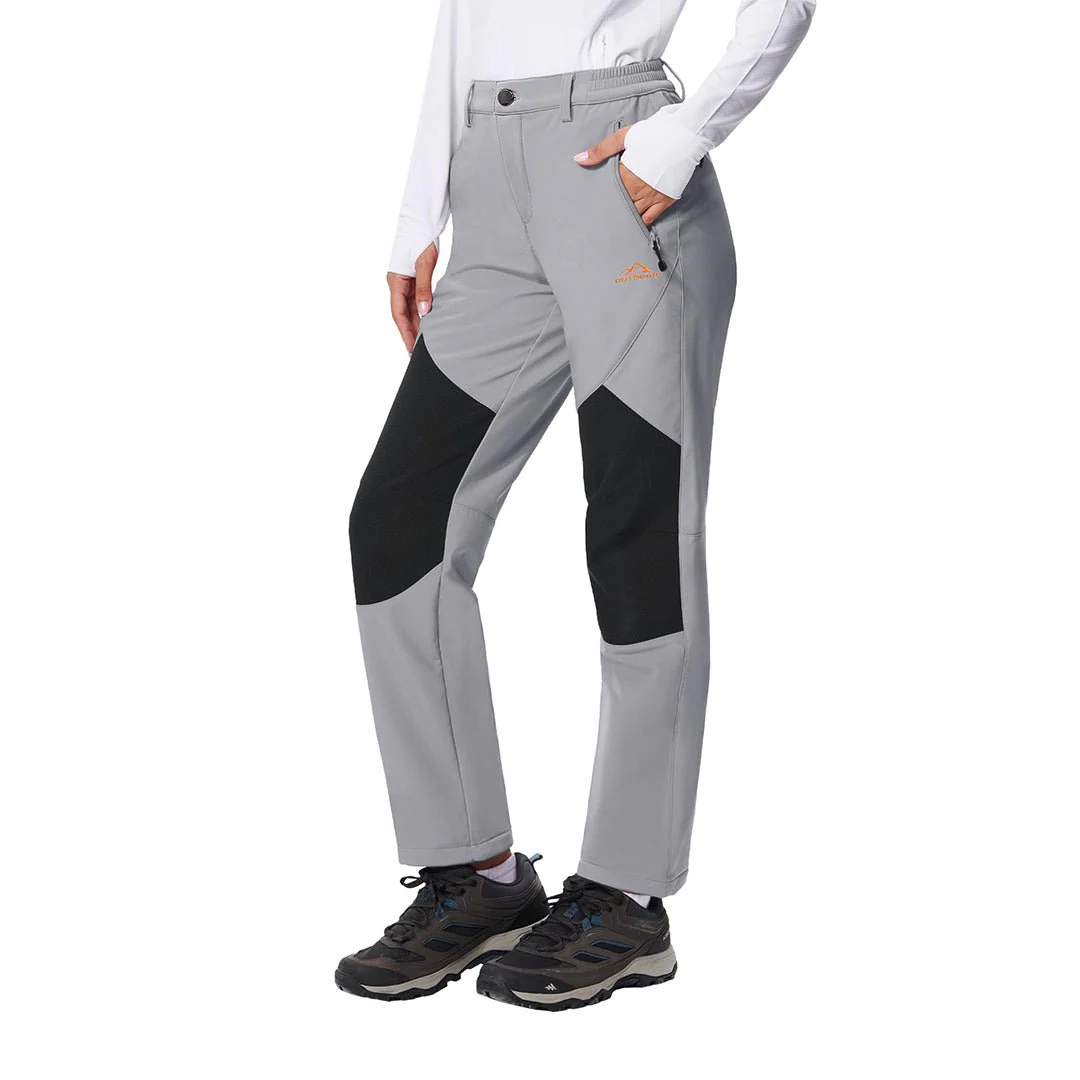 Women's Outdoor Windproof Fleece Lined Hiking Softshell Pants