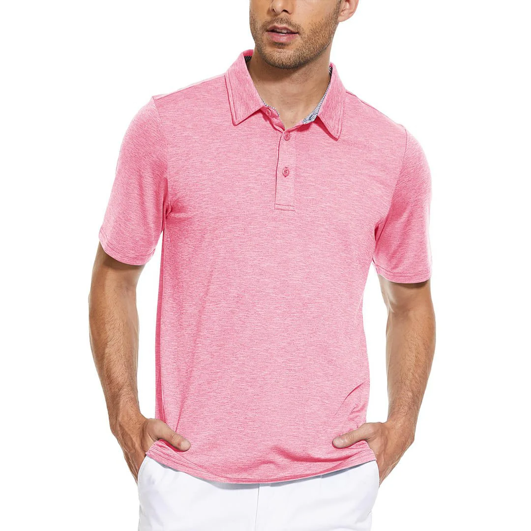 Men's Casual Polo Golf Shirts Quick Dry 3 Buttons