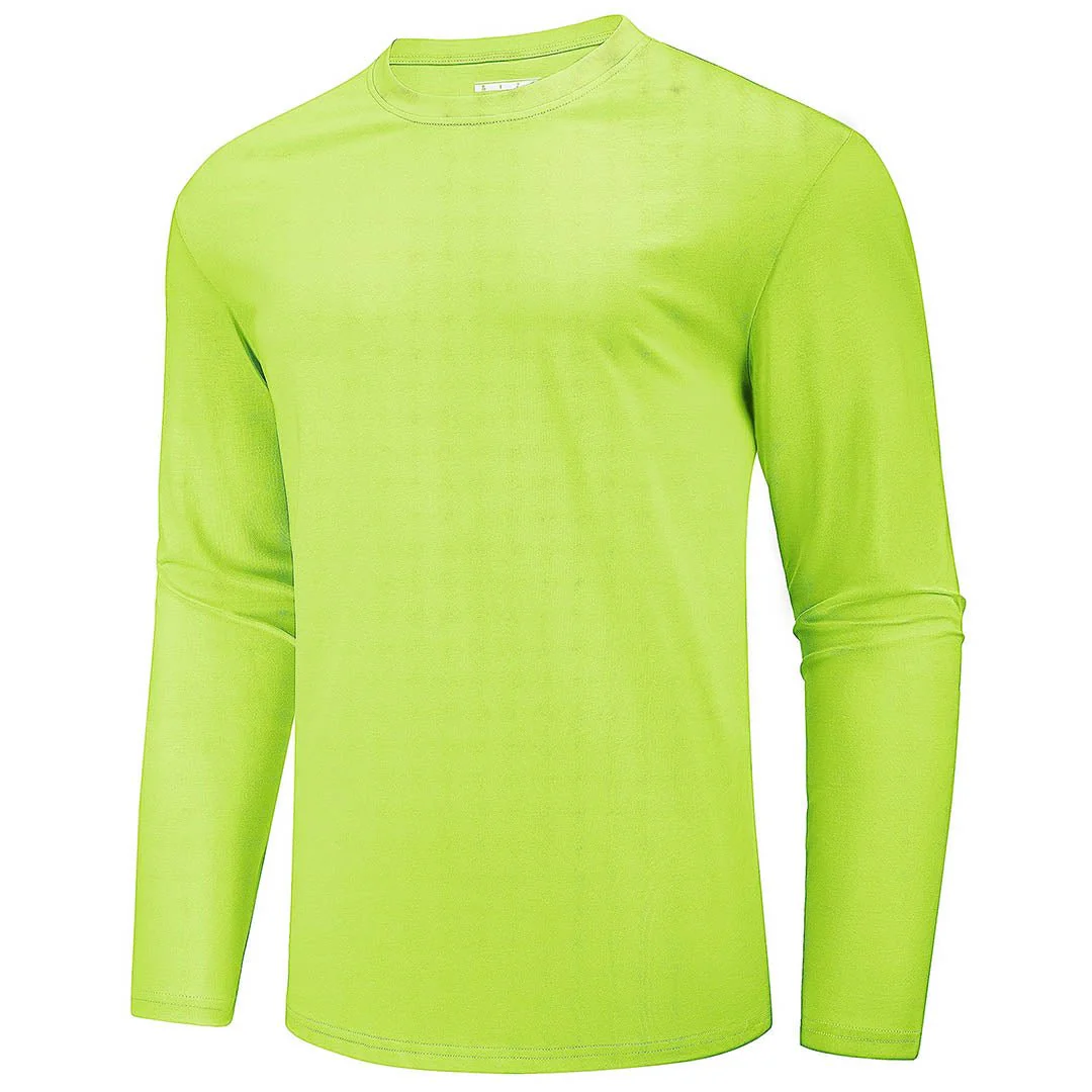 Men's Cotton Solid Color Classic Casual Long Sleeve T-shirt