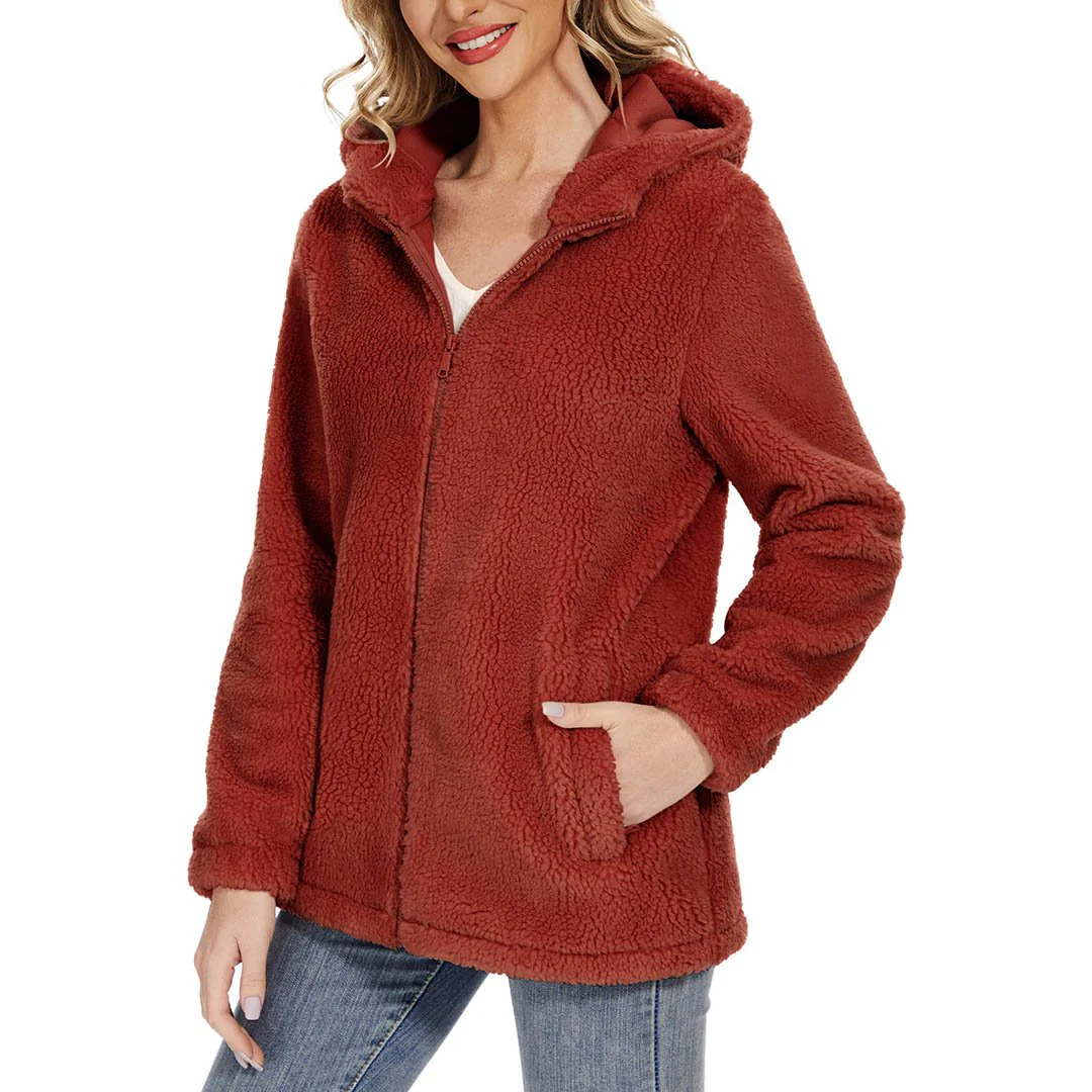 Women's Fuzzy Sherpa Fleece Fluffy Jackets