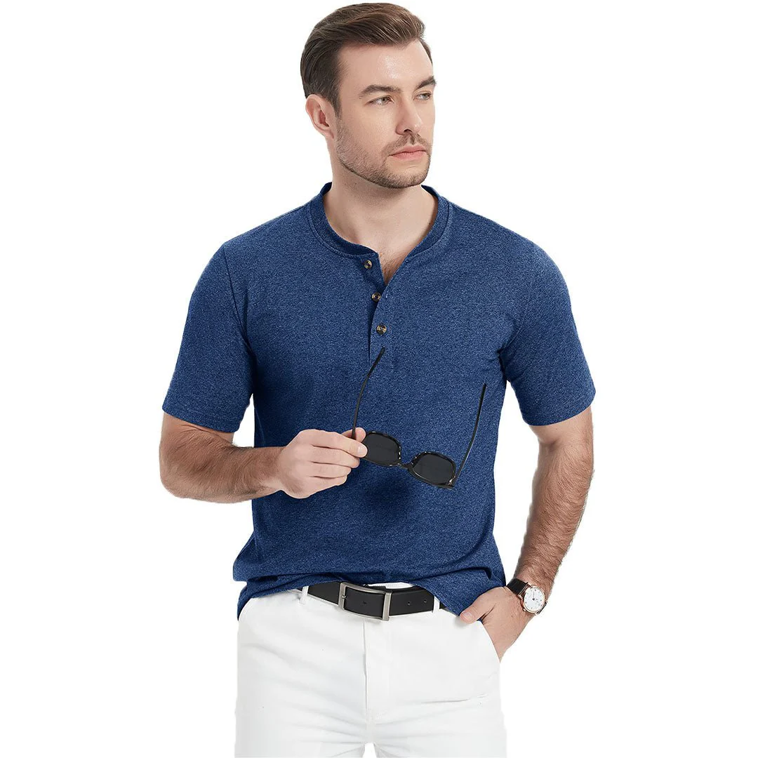 Men's Casual Cotton Henley Shirts