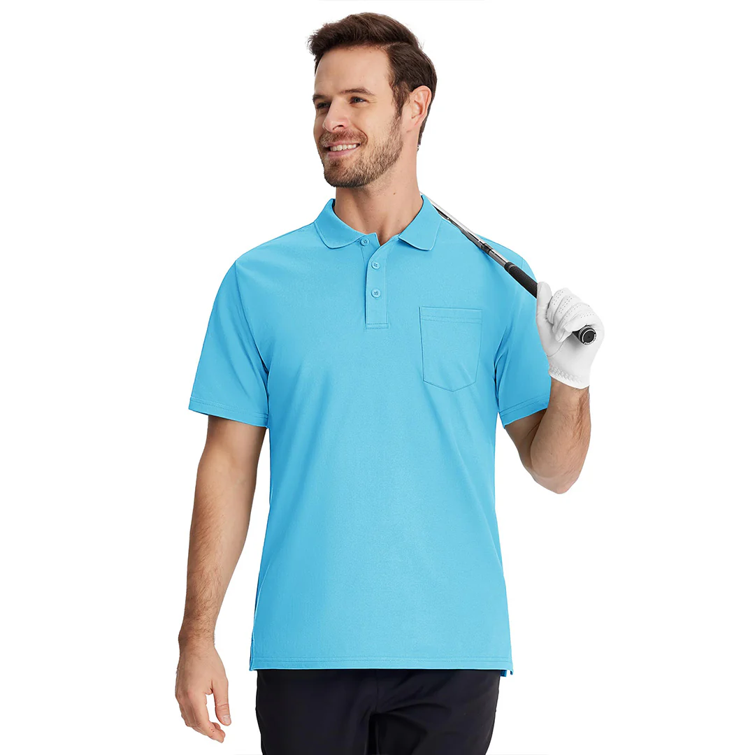 Men's Moisture Wicking Golf Polo Shirts with Pocket