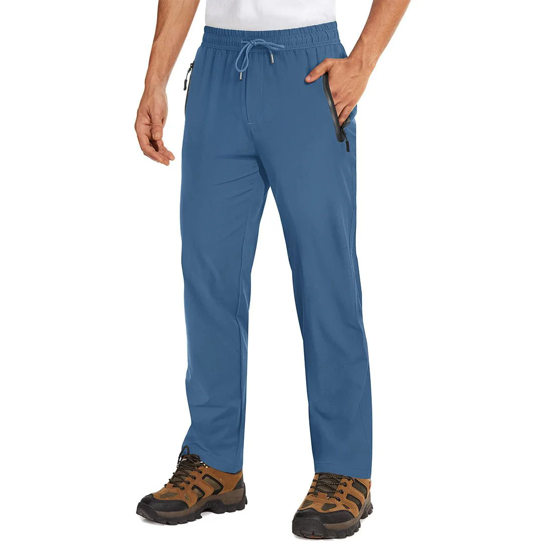 Men's Lightweight Hiking Pants Quick Dry Running Sweatpants With Zipper Pockets