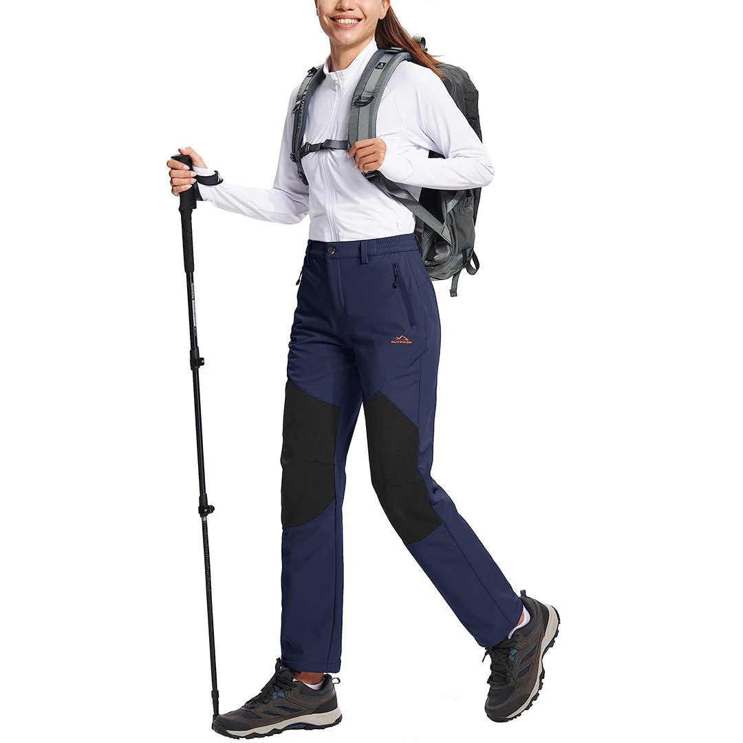 Women's Outdoor Windproof Fleece Lined Hiking Softshell Pants