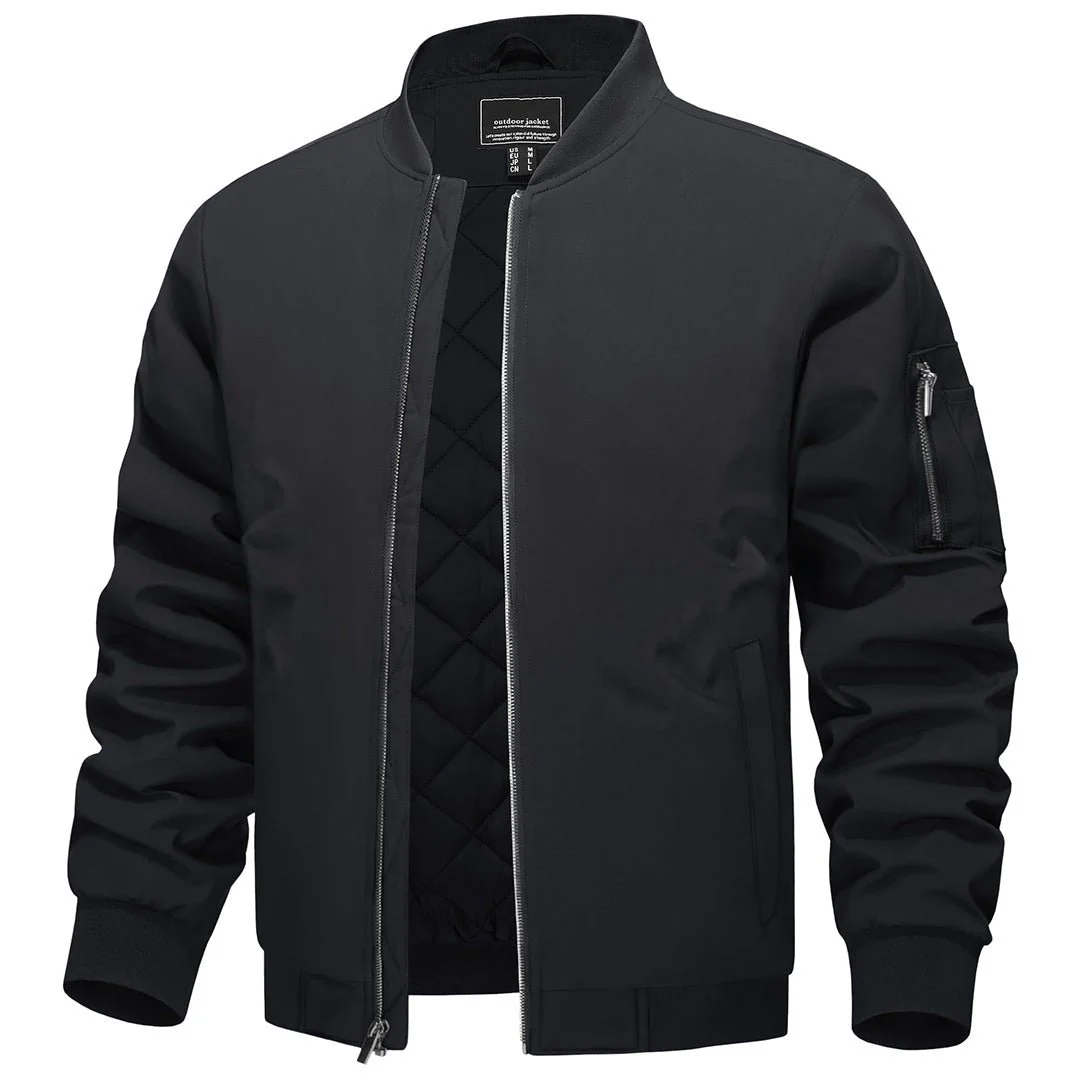 Men's Thermal Quilted Water Resistant Bomber Jacket