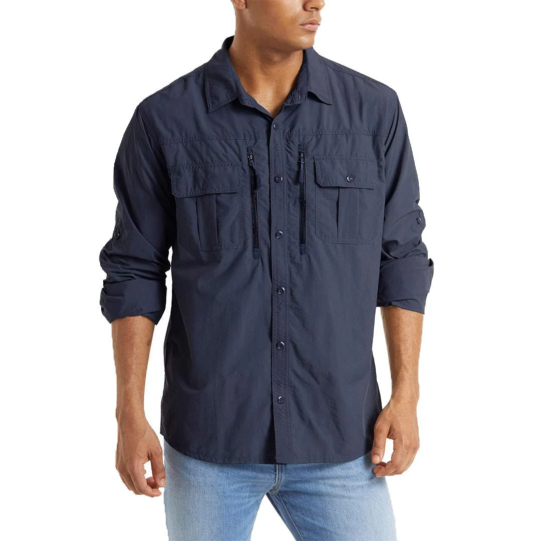 Men's Tactical Sun Protective Button-Down Long Sleeve Shirt