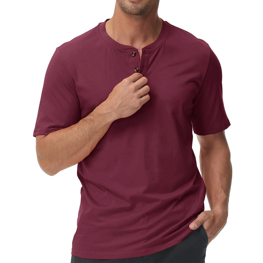 Men's Casual Cotton Henley Shirts