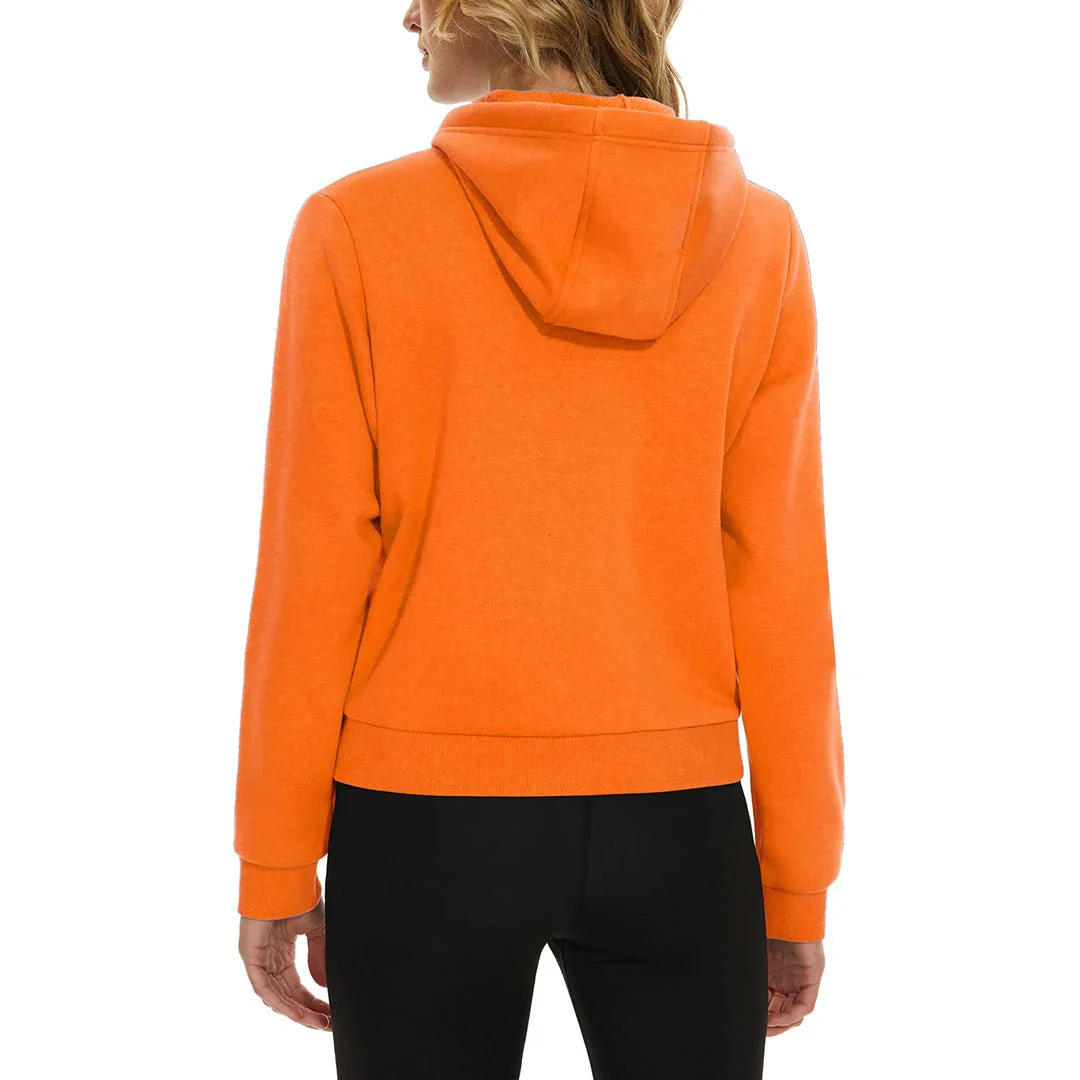 Women's Fleece Lined Full Zip Crop Tops Hoodies