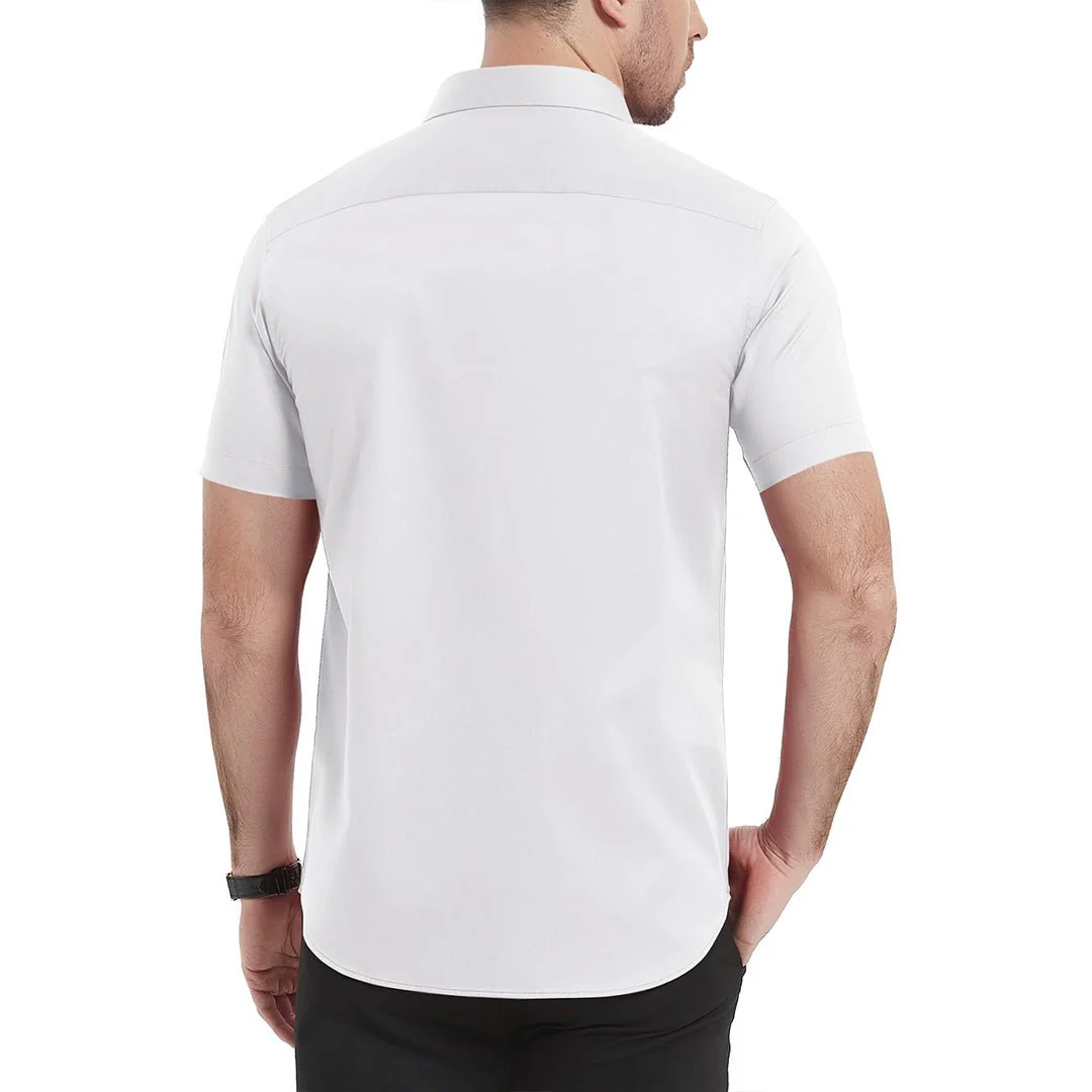 Men's Summer Casual Regular Fit Button Down Short Sleeve T-shirt