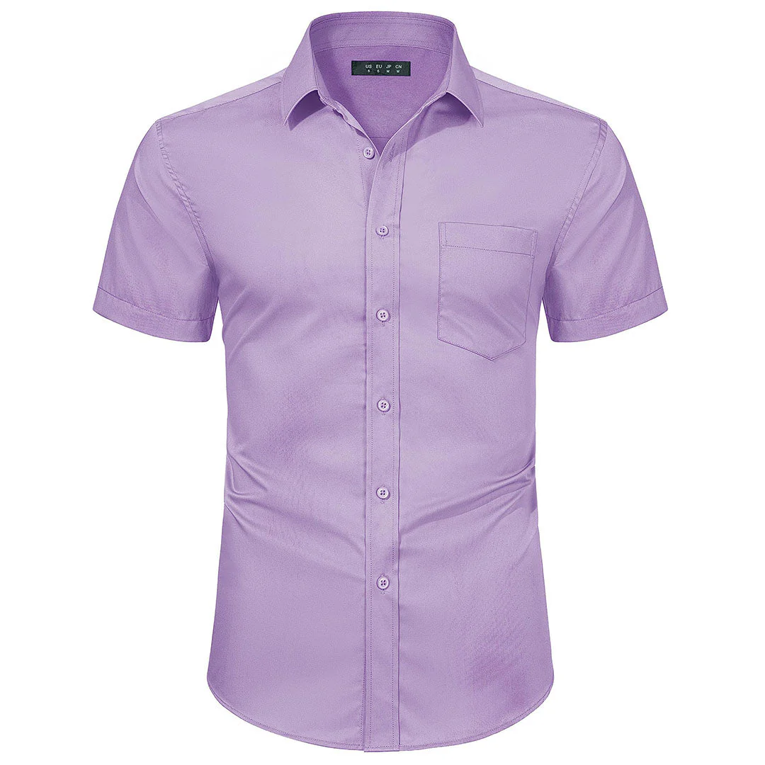 Men's Summer Casual Regular Fit Button Down Short Sleeve T-shirt